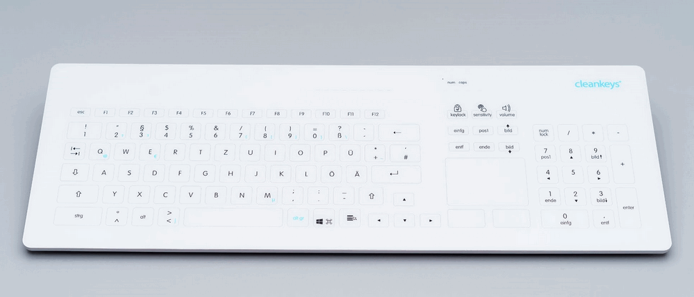 Изображение Клавиатура промышленная емкостная беспроводная TKR-103-TOUCH-RF-KGEH-VESA-WHITE-USB-US/EU (KR24231)  