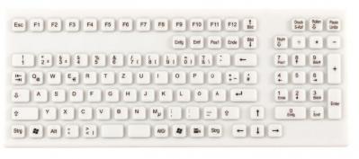 Изображение Клавиатура пылевлагозащищённая TKG-106-IP68-WHITE-USB-US/CYR (KG22303)  
