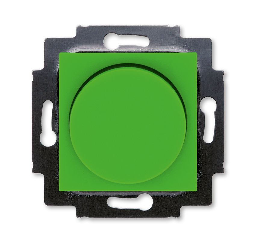 Изображение ABB EPJ Levit зелёный / дымчатый чёрный Диммер поворотно-нажимной, 60-600Вт, R