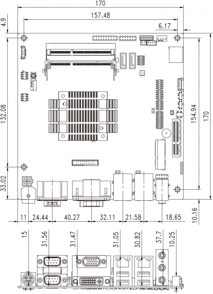 Чертеж корпус mini itx