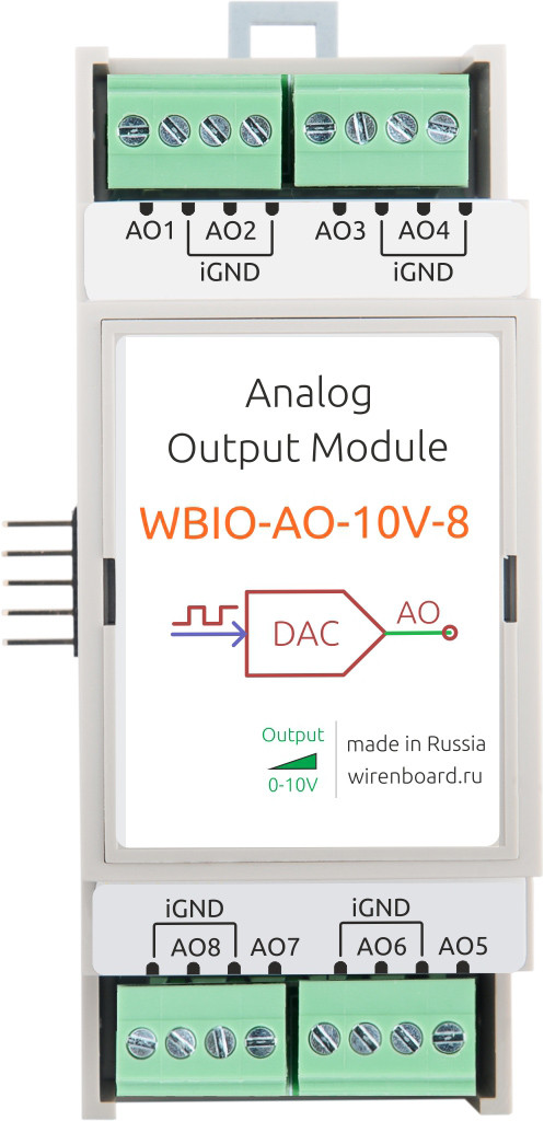 Изображение Модуль ввода-вывода Wiren Board WBIO-AO-10V-8