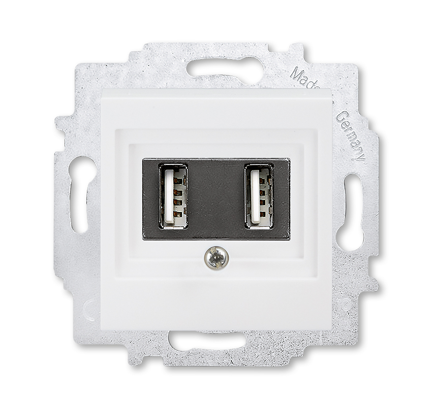 Изображение Зарядное устройство ABB EPJ Levit белый / белый USB зарядка двойная (арт.2CHH290040A6003)