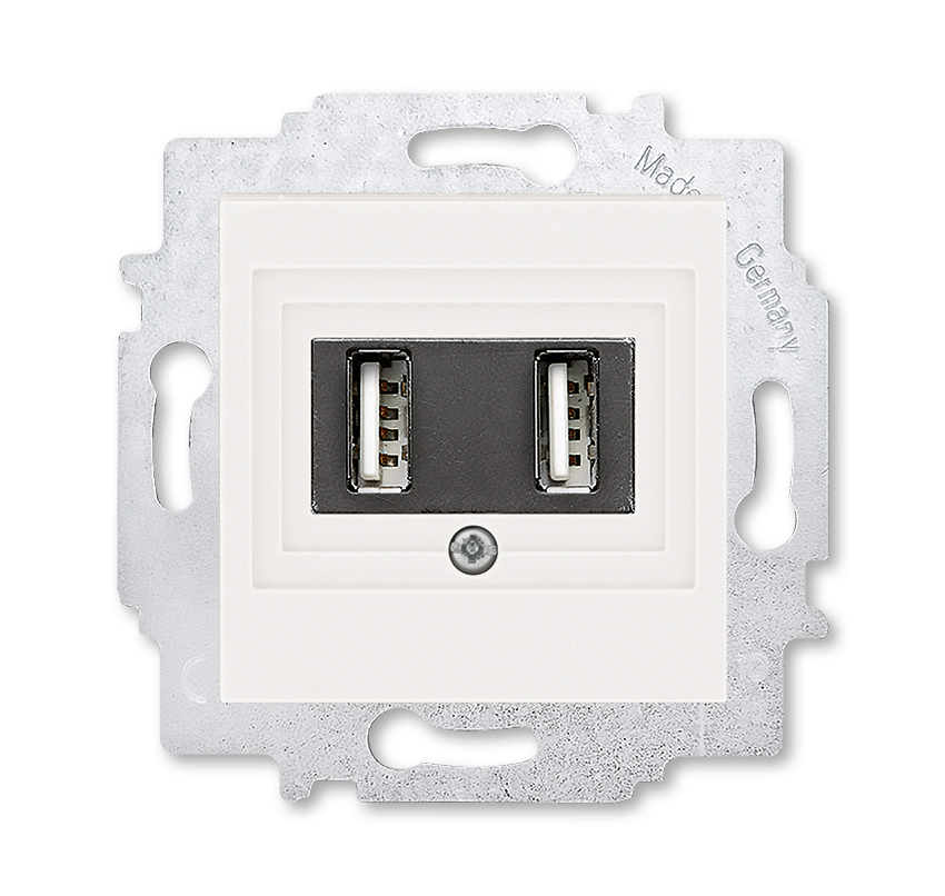 Изображение Зарядное устройство ABB EPJ Levit жемчуг / ледяной USB зарядка двойная (арт.2CHH290040A6068)