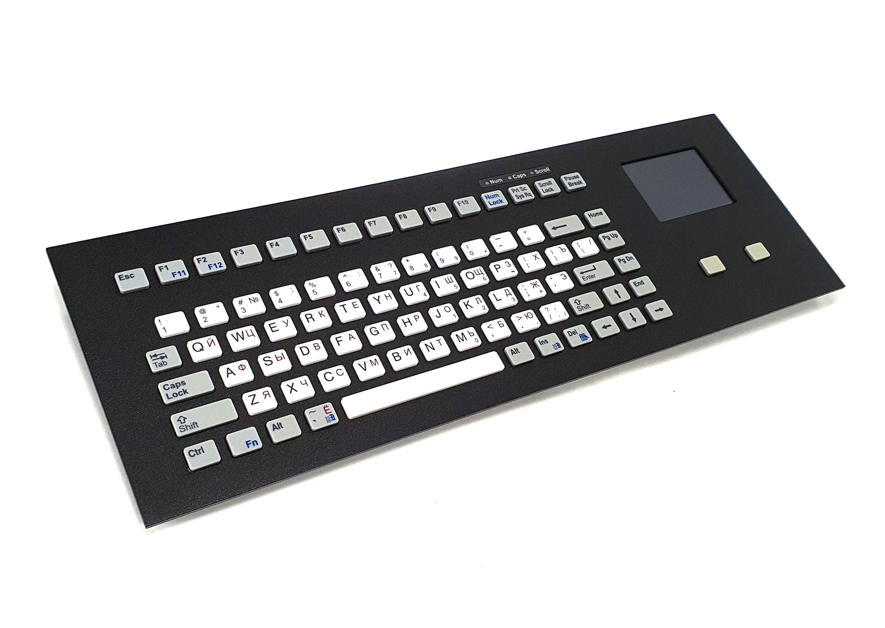 Изображение Клавиатура промышленная силиконовая TKG-083b-TOUCH-MODUL-BLACK-PS/2-US/CYR (KG14237B)  