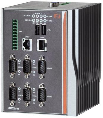 Изображение Компактный промышленный компьютер rBOX101-6COM-FL1.33G-RC-DC (3G/GPRS)  