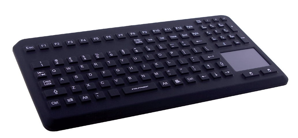 Изображение Клавиатура пылевлагозащищённая TKG-104-TOUCH-IP68-VESA-BLACK-USB-US/CYR (KG99030)  