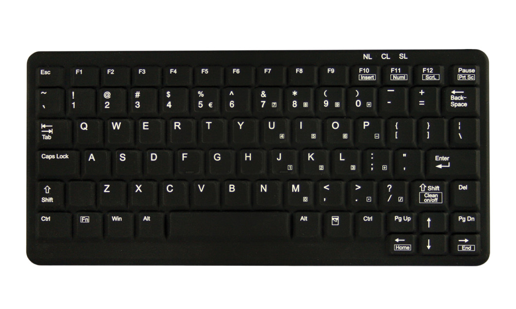 Изображение Клавиатура пылевлагозащищённая TKG-083-IP68-KGEH-BLACK-USB-US/CYR (KG25215)  