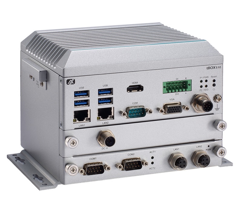 Изображение (E26N510101) Fanless railway embedded system with Intel® Celeron® 3965U processor, 4 USB 3.0, 1 M12 A-coded USB 2.0, HDMI, VGA, LAN  