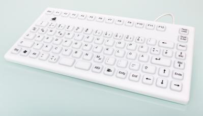 Изображение Клавиатура пылевлагозащищённая TKG-086-IP68-WHITE-USB-US/CYR (KG25202)  